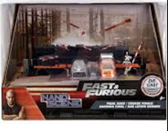 Fast & Furious Final Race Nano Scene Diorama Set Supra & Charger Koleksiyon Model - Renk: Çok Renkli ürün görseli 1