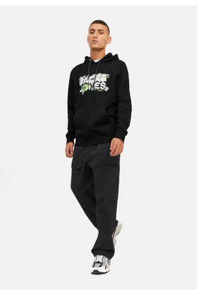 Jack & Jones Logolu Kapüşonlu Sweatshirt - Dust - Resim 6