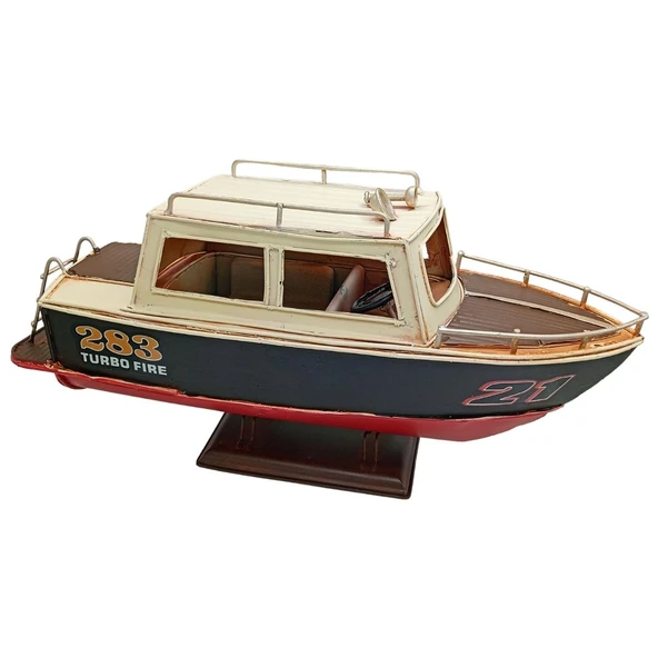 Dekoratif Metal Sürat Teknesi Hız Botu 34cm ürün görseli 1