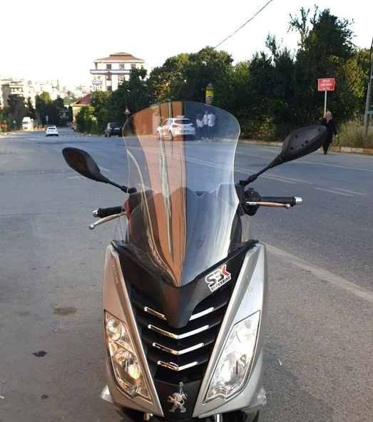 MOTOCAM Peugeot Citystar 200 Ön Cam 2017-2018 Model 56cm Şeffaf Renkli 4mm UZUN ürün görseli 1