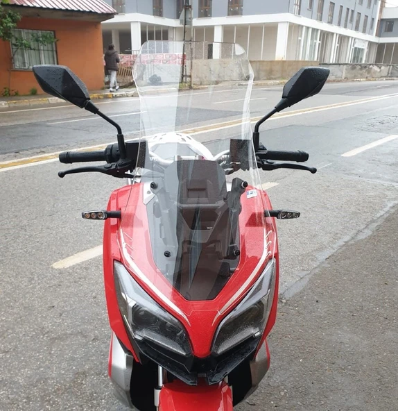 MOTOCAM RKS Reale 125 Ön Cam 2023-2026 Model 75cm Şeffaf Renkli 4mm UZUN ürün görseli 1