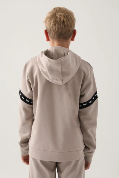 Erkek Çocuk Bej Sweatshirt - Resim 3