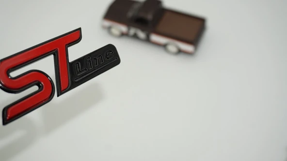 DK Tuning ST Line Logo Bagaj Siyah Kırmızı ABS Logo Arma Ford İle Uyumlu ürün görseli 1