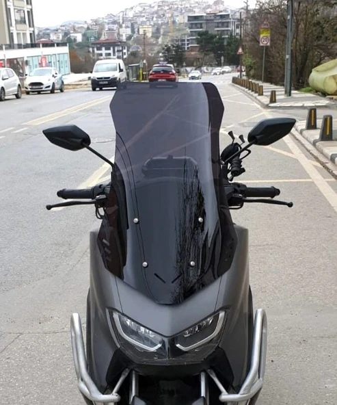 MOTOCAM Falcon Cmax 155 Ön Cam 2023-2026 Model 75cm Siyah Renkli 4mm UZUN ürün görseli 1