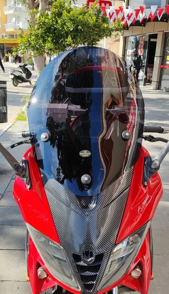 MOTOCAM Gilera Nexus 500 Ön Cam 2004-2008 Model 58cm Siyah Renkli 4mm ürün görseli 1