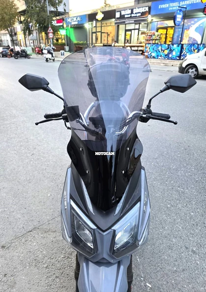MOTOCAM Altai F3 Max Ön Cam 2024-2026 Model 63cm Füme Renkli 4mm ürün görseli 1