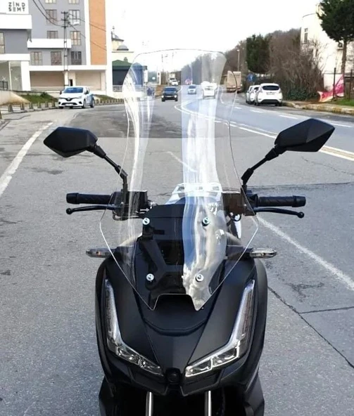 MOTOCAM RKS Lince 125 Ön Cam 2021-2026 Model 65cm Şeffaf Renkli 4mm ORTA BOYLU ürün görseli 1