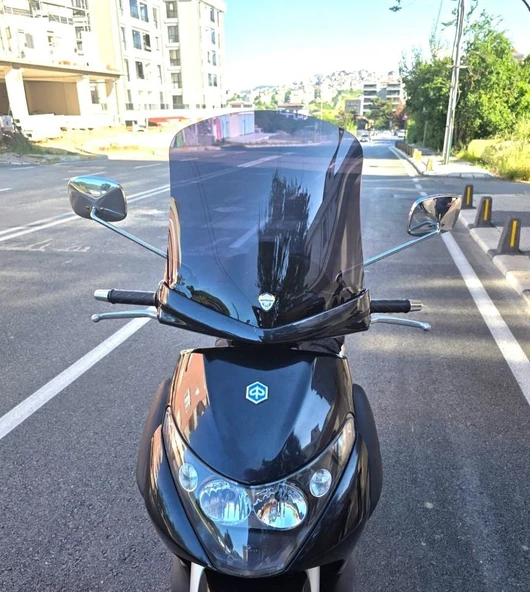 MOTOCAM Piaggio Beverly 250 Ön Cam 2005-2007 Model 44cm Siyah Renkli 4mm ürün görseli 1