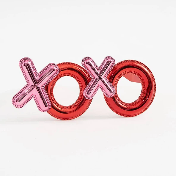 Kırmızı Renk Xoxo Yazılı Parti Gözlüğü ürün görseli 1