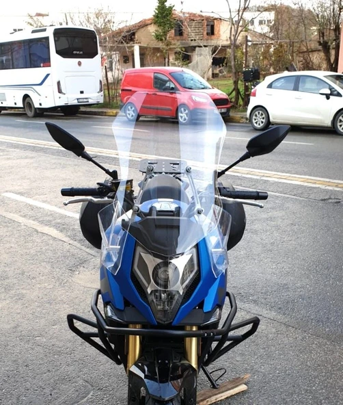 MOTOCAM CF Moto 650 MT Ön Cam 2016-2026 Model 56cm Şeffaf Renkli 4mm ürün görseli 1