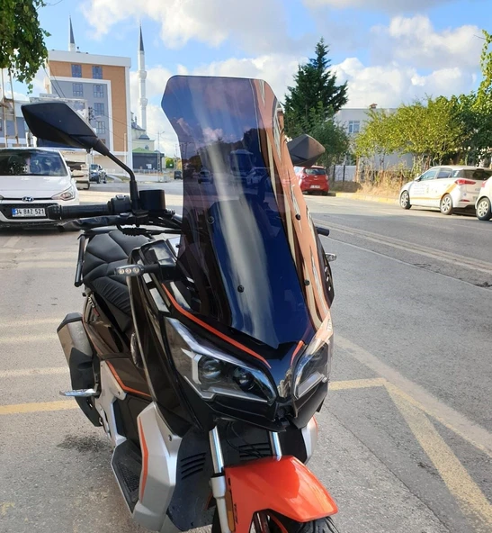 MOTOCAM QJ ATR 125 Ön Cam 2023-2026 Model 65cm Siyah Renkli 4mm ORTA BOYLU ürün görseli 1