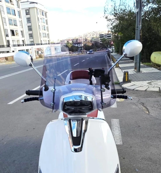 MOTOCAM Küba MT 50 Pro Plus Ön Cam 2024-2026 Model 39cm Füme Renkli 4mm APARATSIZ ürün görseli 1
