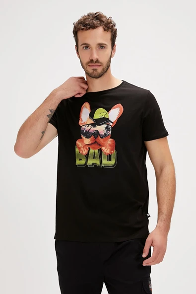 Bad Bear Spark Siyah Baskılı Erkek Tişört - Resim 2