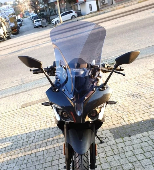 MOTOCAM Bajaj Pulsar RS 200 Ön Cam 2015-2026 Model 56cm Füme Renkli 4mm UZUN CAM ürün görseli 1