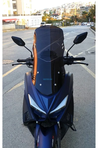 MOTOCAM Arora Max T Ön Cam 2022-2026 Model 55cm Siyah Renkli 4mm KISA ürün görseli 1