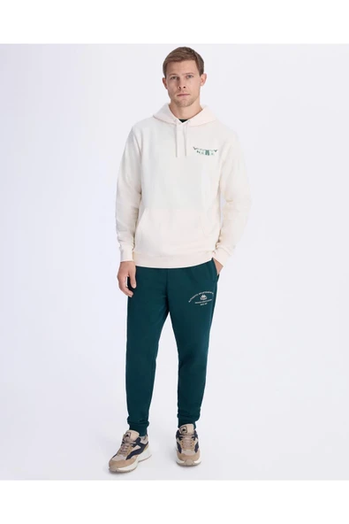 Kappa Authentic Graphik Phelps Unisex Beyaz Regular Hoodie - Resim 5