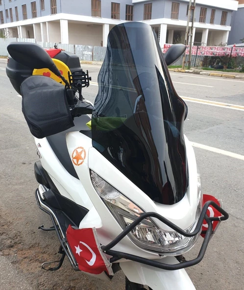 MOTOCAM Honda PCX Ön Cam 2014-2017 Model 65cm Siyah Renkli 4mm ORTA BOYLU ürün görseli 1