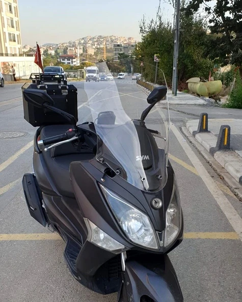 MOTOCAM SYM Joymax 250 İ Ön Cam 2013-2016 Model 75cm Şeffaf Renkli 4mm UZUN ürün görseli 1