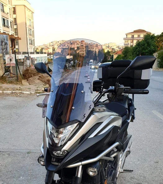 MOTOCAM Honda NC 700 750 X Ön Cam 2021-2024 Model 59cm Füme Renkli 4mm UZUN ürün görseli 1