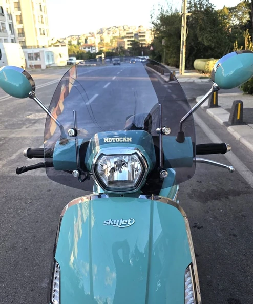 MOTOCAM Skyjet Bellina Ön Cam 2024-2026 Model 37cm Füme Renkli 4mm APARATSIZ ürün görseli 1