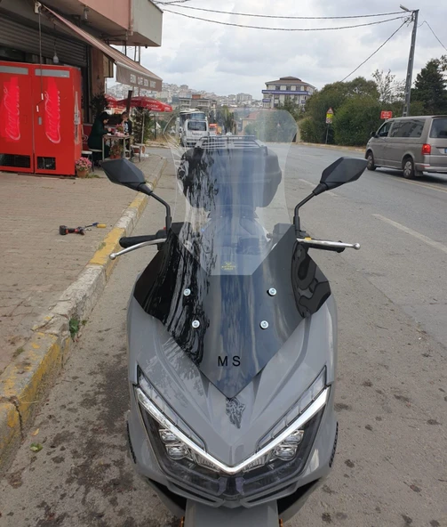 MOTOCAM Mondial Strada 125 Ön Cam 2023-2026 Model 75cm Şeffaf Renkli 4mm UZUN ürün görseli 1