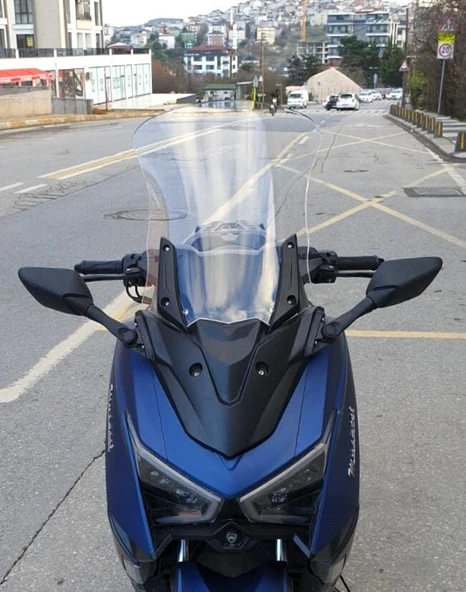MOTOCAM Musatti Glamaro Max 125 Ön Cam 2023-2026 Model 50cm Şeffaf Renkli 4mm UZUN ürün görseli 1