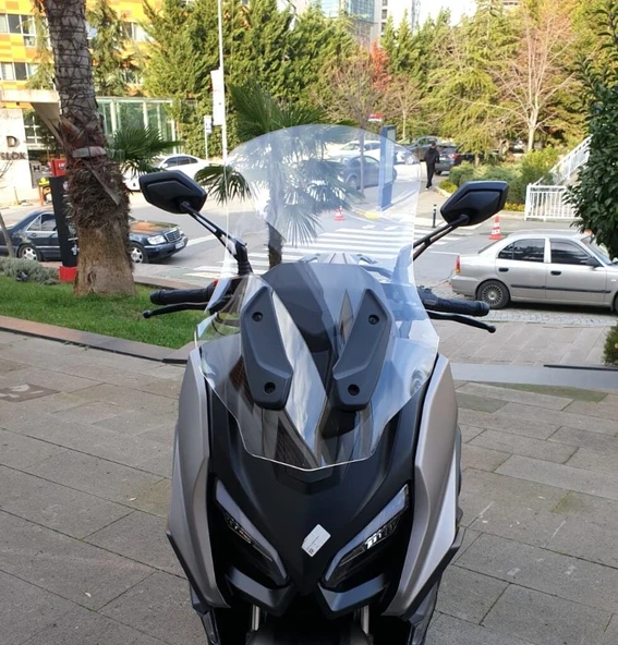 MOTOCAM QJ Fort 350 Ön Cam 2023-2026 Model 74cm Şeffaf Renkli 4mm UZUN ürün görseli 1