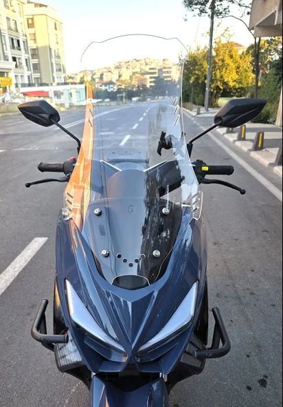 MOTOCAM Küba Newcity 125 Ön Cam 2023-2026 Model 75cm Şeffaf Renkli 4mm UZUN ürün görseli 1