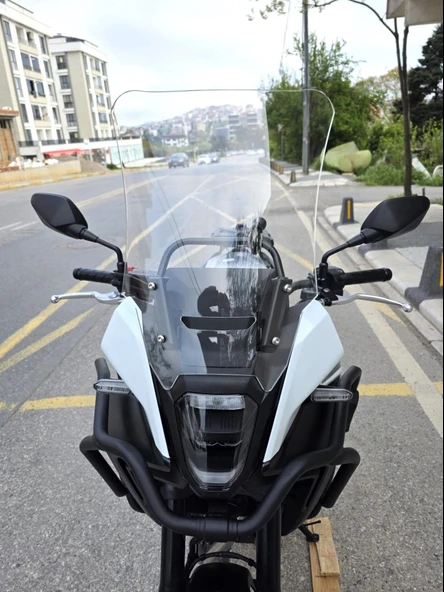 MOTOCAM Honda NX 500 Ön Cam 2025-2026 Model 48cm Şeffaf Renkli 4mm UZUN ürün görseli 1