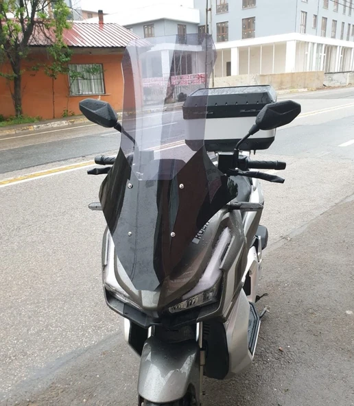 MOTOCAM Küba Rubano 150 Ön Cam 2023-2026 Model 78cm Füme Renkli 4mm UZUN ürün görseli 1