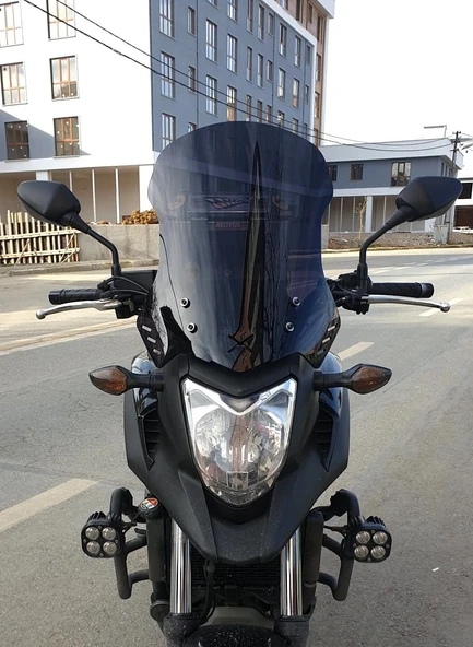 MOTOCAM Honda NC 700 750 X Ön Cam 2012-2015 Model 59cm Siyah Renkli 4mm UZUN ürün görseli 1