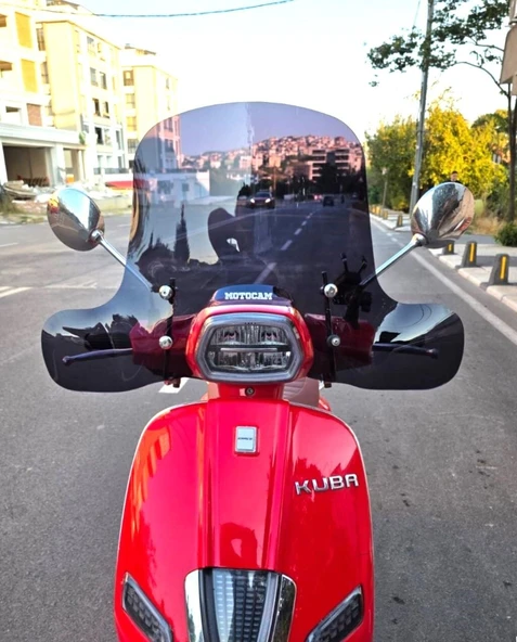 MOTOCAM Küba Az 50 Ön Cam 2023-2026 Model 37cm Siyah Renkli Elcikli APARATSIZ ürün görseli 1