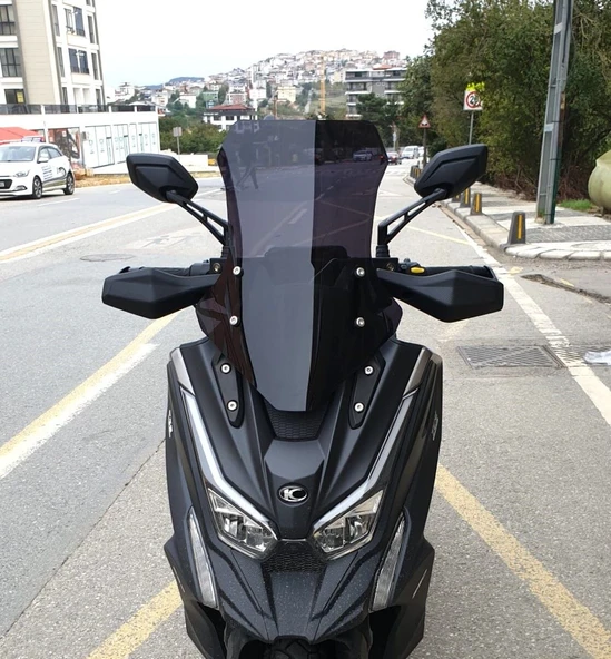 MOTOCAM Kymco DTX 360 Ön Cam 2021-2026 Model 55cm Siyah Renkli 4mm ürün görseli 1