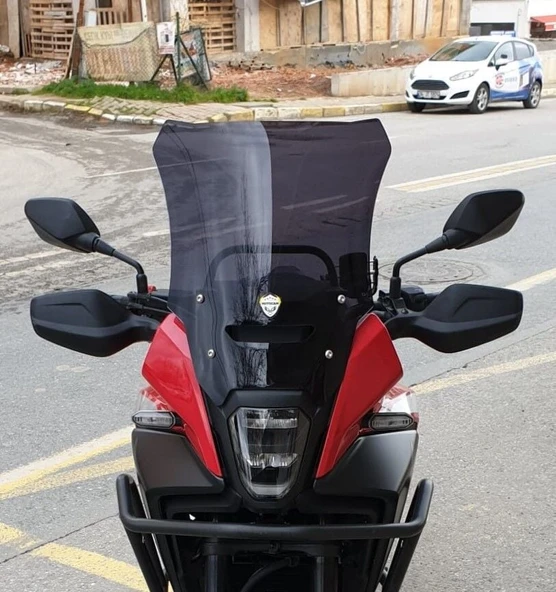 MOTOCAM Honda NX 500 Ön Cam 2025-2026 Model 44cm Siyah Renkli 4mm UZUN ürün görseli 1