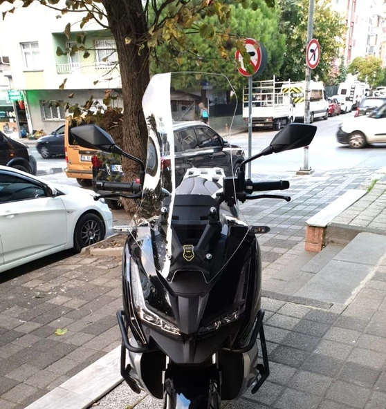 MOTOCAM Barossa ADV 125 Ön Cam 2025-2026 Model 65cm Şeffaf Renkli 4mm ORTA BOYLU ürün görseli 1