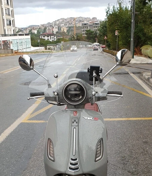 MOTOCAM RKS Pride 125 Ön Cam 2023-2026 Model 39cm Şeffaf Renkli 4mm Elcikli APARATSIZ ürün görseli 1