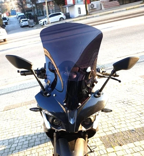 MOTOCAM Bajaj Pulsar RS 200 Ön Cam 2015-2026 Model 56cm Siyah Renkli 4mm UZUN CAM ürün görseli 1