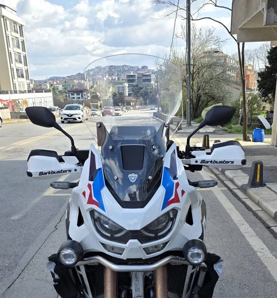 MOTOCAM Honda Africa twin CRF 1100 L4 Ön Cam 2023-2026 Model 54cm Şeffaf Renkli 4mm UZUN ürün görseli 1