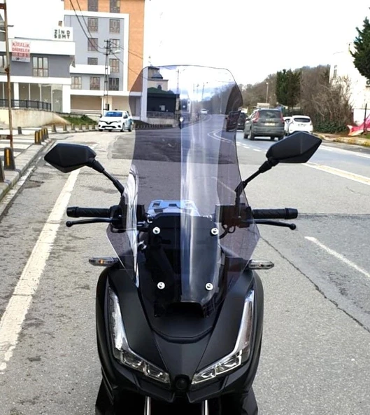 MOTOCAM Skyjet Rivero 125 Ön Cam 2024-2026 Model 75cm Füme Renkli 4mm UZUN ürün görseli 1