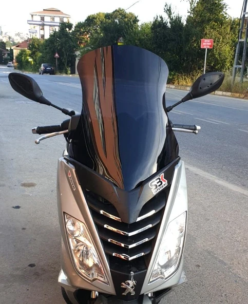 MOTOCAM Peugeot Citystar 200 Ön Cam 2017-2018 Model 56cm Siyah Renkli 4mm UZUN ürün görseli 1