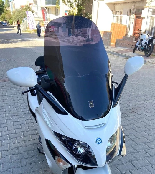 MOTOCAM Piaggio X Evo 400 Ön Cam 2008-2016 Model 58cm Siyah Renkli 4mm ORİJİNAL BOYLU ürün görseli 1