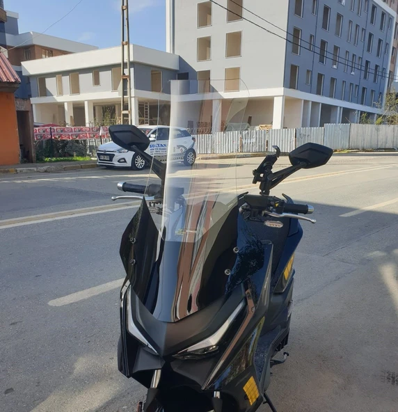 MOTOCAM Kymco Krv 200 Ön Cam 2022-2026 Model 75cm Şeffaf Renkli 4mm UZUN ürün görseli 1