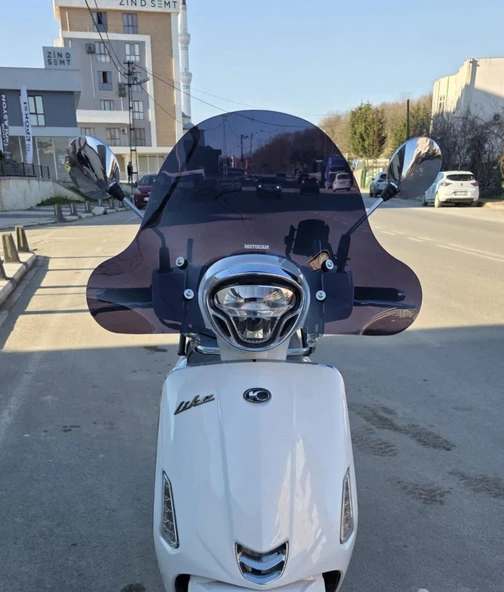 MOTOCAM Kymco Like 50 Ön Cam 2009-2023 Model 43cm Siyah Renkli 4mm APARATSIZ ürün görseli 1