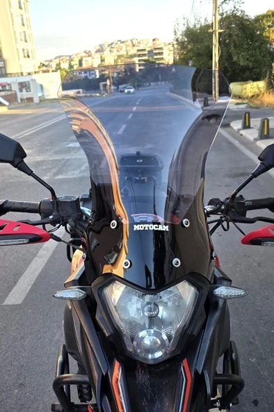 MOTOCAM Mondial Rx3 İ Evo Ön Cam 2015-2022 Model 52cm Füme Renkli 4mm UZUN ürün görseli 1