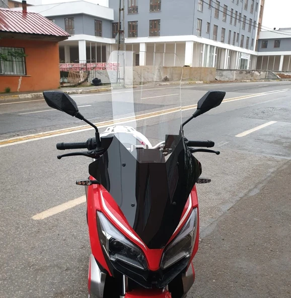 MOTOCAM RKS Reale 125 Ön Cam 2023-2026 Model 78cm Şeffaf Renkli 4mm UZUN ürün görseli 1