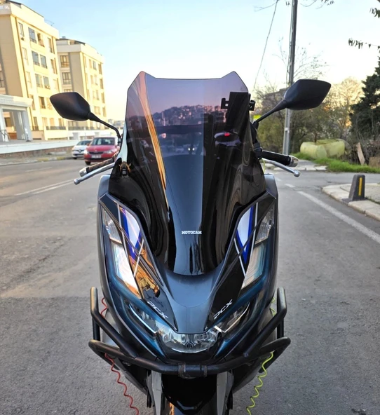 MOTOCAM Honda PCX Ön Cam 2021-2024 Model 47cm Siyah Renkli 4mm SPORTİF ürün görseli 1
