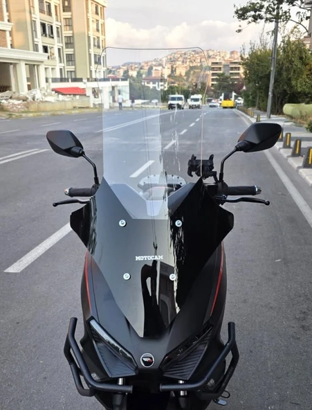 MOTOCAM RKS Lince 125 Ön Cam 2021-2026 Model 78cm Şeffaf Renkli 4mm UZUN ürün görseli 1