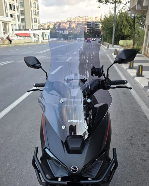 MOTOCAM RKS Lince 125 Ön Cam 2021-2026 Model 75cm Füme Renkli 4mm UZUN ürün görseli 1