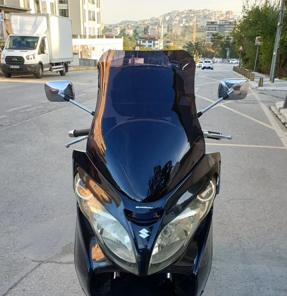 MOTOCAM Suzuki Burgman 400 K7 Ön Cam 2007-2015 Model 70cm Siyah Renkli 4mm ürün görseli 1