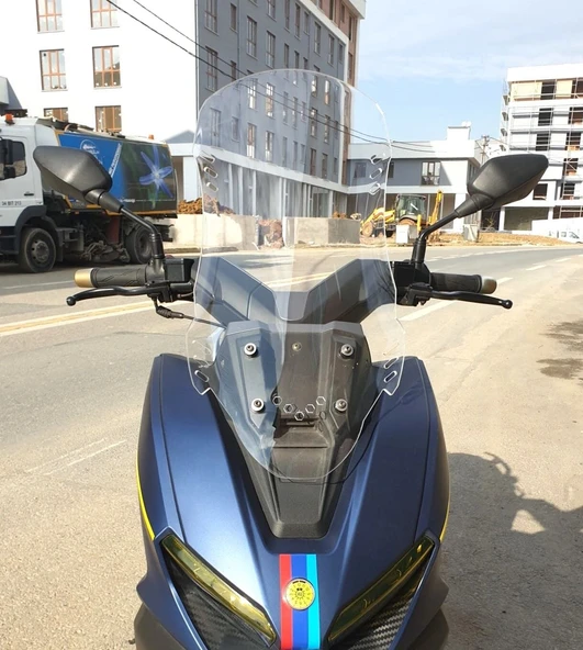 MOTOCAM RKS Vieste 249 Ön Cam 2022-2026 Model 75cm Şeffaf Renkli 4mm UZUN ürün görseli 1